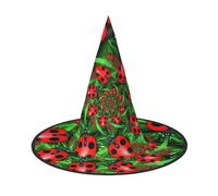 ZKZBDPLK Halloween Pointy Hat Red Ladybug Print Halloween Decorative Hat