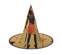 ZKZBDPLK Halloween Pointy Hat Sun Old Egyptian Timeless Grace Print Halloween Decorative Hat