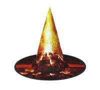 ZKZBDPLK Halloween Pointy Hat Volcano Print Halloween Decorative Hat