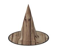 ZKZBDPLK Halloween Pointy Hat Wood Grain Print Halloween Decorative Hat