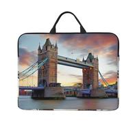 ZKZBDPLK Historic Old Tower Bridge London Printed 14 In Waterproof Laptop Case, Portable Handle, 600d Oxford Cloth Strong And Durable For Work Travel On Business