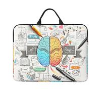 ZKZBDPLK Human Brain Printed 14 In Waterproof Laptop Case, Portable Handle, 600d Oxford Cloth Strong And Durable For Work Travel On Business