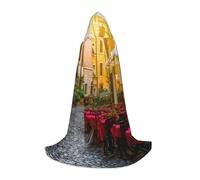 Zkzbdplk Italian Old Street Printed Long Hooded Cape For Teenagers Cosplay Role Party Festival Halloween Costumes
