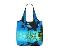 ZKZBDPLK Killer Whales Swim Along Print Storage Bag With A Drawstring Backpack For Shopping, Commuting & Travel