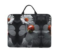 ZKZBDPLK Ladybug Daisy Printed 14 In Waterproof Laptop Case, Portable Handle, 600d Oxford Cloth Strong And Durable For Work Travel On Business