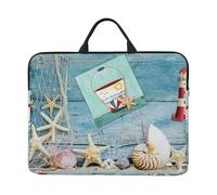 ZKZBDPLK Lighthouse Beach Printed 14 In Waterproof Laptop Case, Portable Handle, 600d Oxford Cloth Strong And Durable For Work Travel On Business