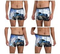 ZKZBDPLK Men'S Farm Tractor Print Boxer Briefs - Low Rise, Breathable & Stylish Underwear