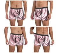 ZKZBDPLK Men'S Rose Close Up Print Boxer Briefs - Low Rise, Breathable & Stylish Underwear