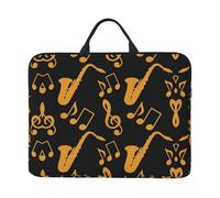 ZKZBDPLK Musical Notes Treble Printed 14 In Waterproof Laptop Case, Portable Handle, 600d Oxford Cloth Strong And Durable For Work Travel On Business