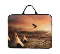 ZKZBDPLK Native American Tribes Printed 14 In Waterproof Laptop Case, Portable Handle, 600d Oxford Cloth Strong And Durable For Work Travel On Business