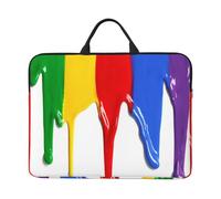 ZKZBDPLK Paint Splatter Backdrop Printed 14 In Waterproof Laptop Case, Portable Handle, 600d Oxford Cloth Strong And Durable For Work Travel On Business