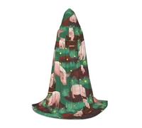 Zkzbdplk Pigs In Farm Printed Long Hooded Cape For Teenagers Cosplay Role Party Festival Halloween Costumes