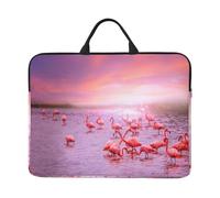 ZKZBDPLK Pink Flamingos Printed 14 In Waterproof Laptop Case, Portable Handle, 600d Oxford Cloth Strong And Durable For Work Travel On Business