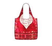 ZKZBDPLK Red Hearts Love Print Storage Bag With A Drawstring Backpack For Shopping, Commuting & Travel