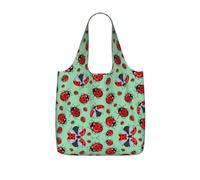 ZKZBDPLK Red Ladybugs On A Blue Background Print Storage Bag With A Drawstring Backpack For Shopping, Commuting & Travel