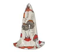 Zkzbdplk Red Mushrooms Printed Long Hooded Cape For Teenagers Cosplay Role Party Festival Halloween Costumes