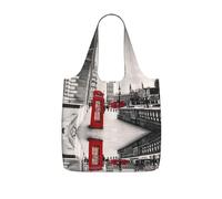 ZKZBDPLK Red Phone Booth London Street Print Storage Bag With A Drawstring Backpack For Shopping, Commuting & Travel