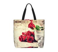 ZKZBDPLK Red Rose Flowers Print Stylish Single Shoulder Tote Bag â€“ Spacious, Lightweight, And Water-Resistant For Everyday Use