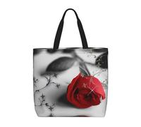 ZKZBDPLK Red Rose Print Stylish Single Shoulder Tote Bag â€“ Spacious, Lightweight, And Water-Resistant For Everyday Use