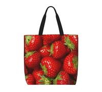 ZKZBDPLK Red Strawberry Fruit Print Stylish Single Shoulder Tote Bag – Spacious, Lightweight, And Water-Resistant For Everyday Use