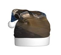 ZKZBDPLK Santa Holiday Party Hat Airplane In The Evening Light Print Christmas Hat Unisex Adult Xmas Hat
