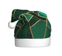 ZKZBDPLK Santa Holiday Party Hat Black And Gold Geometric Print Christmas Hat Unisex Adult Xmas Hat