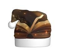 ZKZBDPLK Santa Holiday Party Hat Book Under The Light Print Christmas Hat Unisex Adult Xmas Hat
