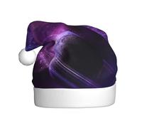 ZKZBDPLK Santa Holiday Party Hat Galaxy Starry Space Purple Starry Print Christmas Hat Unisex Adult Xmas Hat