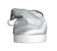 ZKZBDPLK Santa Holiday Party Hat Grey Marble Stripe Print Christmas Hat Unisex Adult Xmas Hat