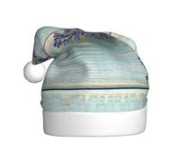 ZKZBDPLK Santa Holiday Party Hat Lavender On Wood Print Christmas Hat Unisex Adult Xmas Hat