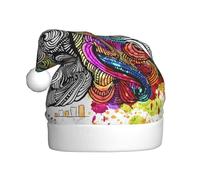 ZKZBDPLK Santa Holiday Party Hat Left And Right Brain Advantage Print Christmas Hat Unisex Adult Xmas Hat