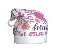 ZKZBDPLK Santa Holiday Party Hat Lovely Hearts Print Christmas Hat Unisex Adult Xmas Hat