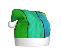 ZKZBDPLK Santa Holiday Party Hat Rainbow Colored Wood Background Print Christmas Hat Unisex Adult Xmas Hat