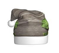 ZKZBDPLK Santa Holiday Party Hat Sunflowers Wooden Board Print Christmas Hat Unisex Adult Xmas Hat
