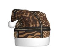 ZKZBDPLK Santa Holiday Party Hat Wild Zoo Print Christmas Hat Unisex Adult Xmas Hat