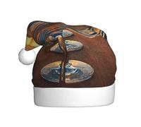 ZKZBDPLK Santa Holiday Party Hat Wine Glass In The Sunset Print Christmas Hat Unisex Adult Xmas Hat