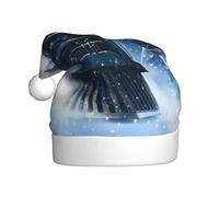 ZKZBDPLK Santa Holiday Party Hat Winter Christmas Snow Night Railway Train Print Christmas Hat Unisex Adult Xmas Hat