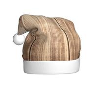 ZKZBDPLK Santa Holiday Party Hat Wood Heart Print Christmas Hat Unisex Adult Xmas Hat