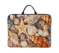 ZKZBDPLK Seashell Landscape On The Beach Printed 14 In Waterproof Laptop Case, Portable Handle, 600d Oxford Cloth Strong And Durable For Work Travel On Business
