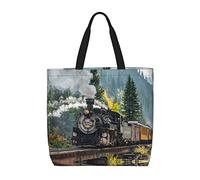 ZKZBDPLK Steam Train Print Stylish Single Shoulder Tote Bag â€“ Spacious, Lightweight, And Water-Resistant For Everyday Use