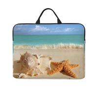 ZKZBDPLK Summer Starfish Seashell Printed 14 In Waterproof Laptop Case, Portable Handle, 600d Oxford Cloth Strong And Durable For Work Travel On Business