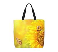 ZKZBDPLK Sunflower Butterfly Sunny Print Stylish Single Shoulder Tote Bag – Spacious, Lightweight, And Water-Resistant For Everyday Use