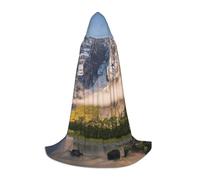 Zkzbdplk Travel Mountain Scenery Printed Long Hooded Cape For Teenagers Cosplay Role Party Festival Halloween Costumes