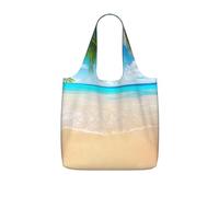 ZKZBDPLK Tropical Beach Plant Theme Print Storage Bag With A Drawstring Backpack For Shopping, Commuting & Travel