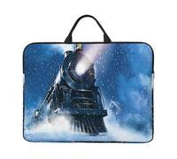 ZKZBDPLK Winter Christmas Snow Night Railway Train Printed 14 In Waterproof Laptop Case, Portable Handle, 600d Oxford Cloth Strong And Durable For Work Travel On Business