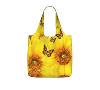 ZKZBDPLK Yellow Flowers Butterflies Print Storage Bag With A Drawstring Backpack For Shopping, Commuting & Travel