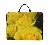 ZKZBDPLK Yellow Roses Printed 14 In Waterproof Laptop Case, Portable Handle, 600d Oxford Cloth Strong And Durable For Work Travel On Business