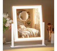 ZL ZELing Makeup Mirror with Lights, Vanity Lighted Light up Mirror,72 LED Dimmable 3 Color Light modes Touch Sensor Portable 25x30 cm