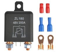 ZL180 Heavy-Duty Automotive Relay 12V 24V 48V 200A 4-Pin Split Charge Starter Relay with Accessories for Car Truck Boat Yacht Electrical Systems Black(48V)