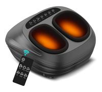 (ZL7, Black) Foot massager with heating function, foot massager with deep kneading and air pressure massage function, remote control